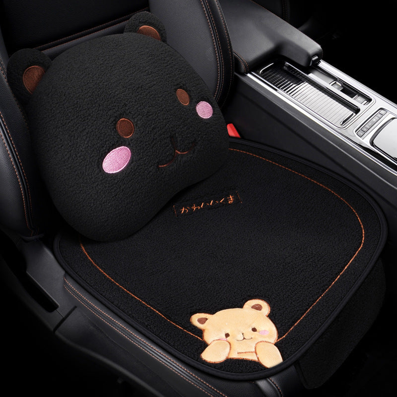 Car cushion winter plush in three parts