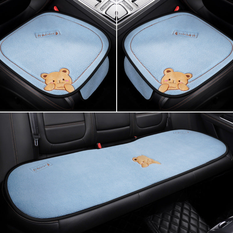 Car cushion winter plush in three parts