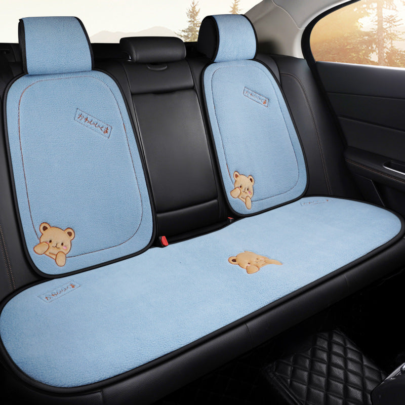 Car cushion winter plush in three parts