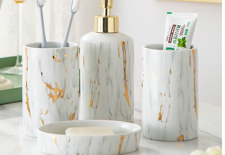 Elegant marble Bathroom wash set Ceramics