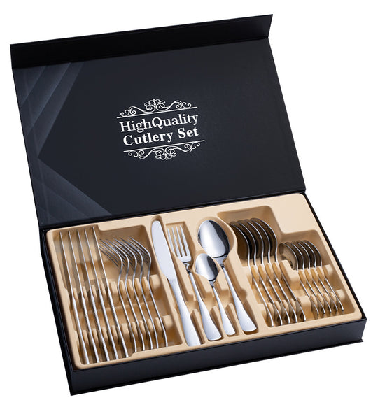 Cutlery set in stainless steel 24-piece gift cutlery steak cutlery gift box