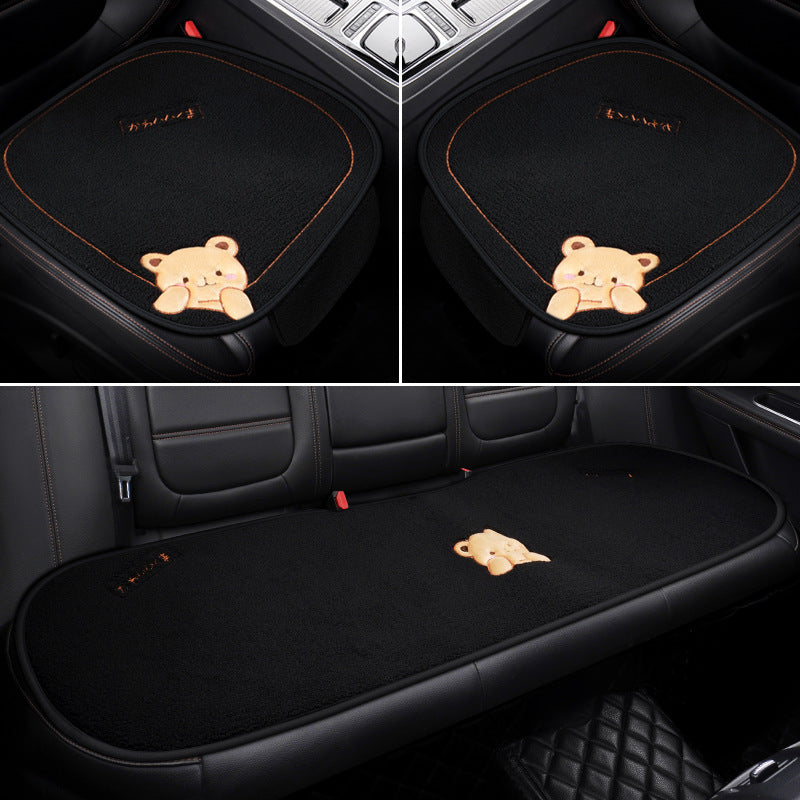 Car cushion winter plush in three parts