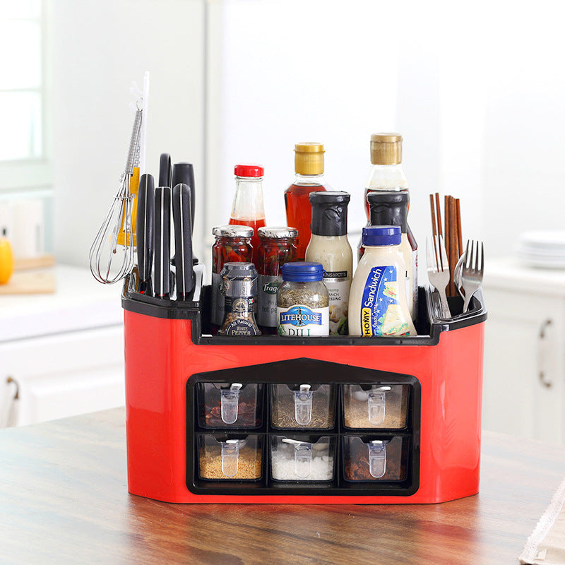 Multifunctional organizing kitchen plastic shelf