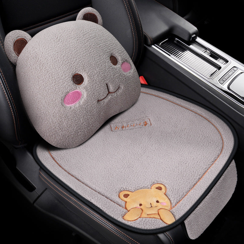 Car cushion winter plush in three parts