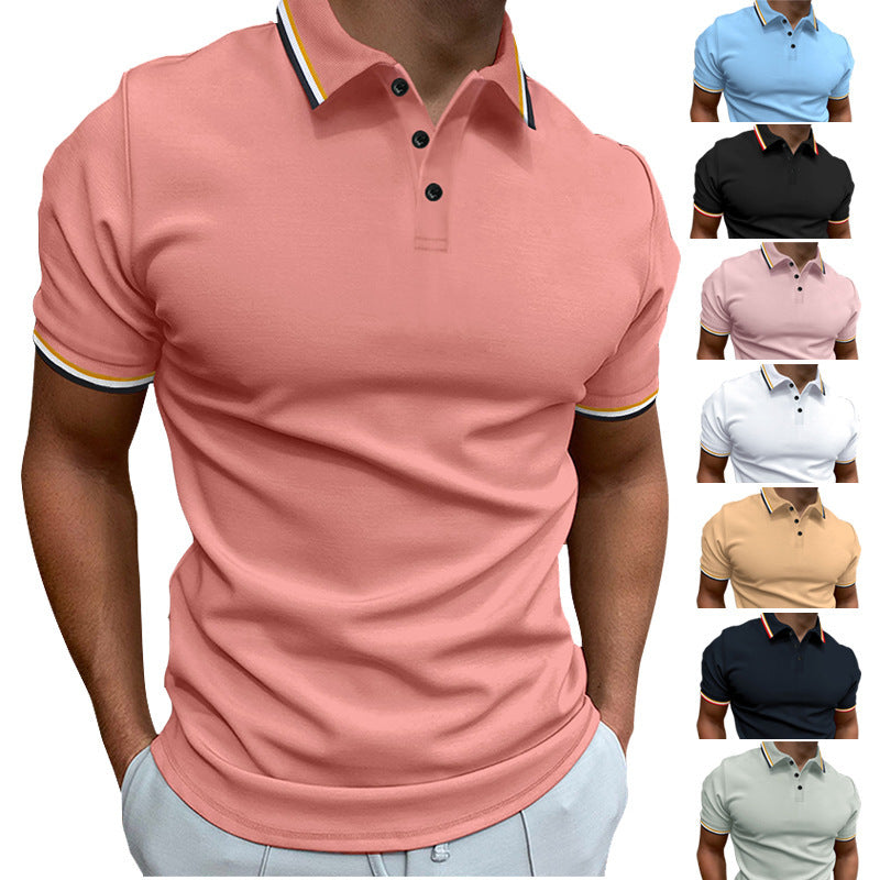 High Quality Slim Ribbed Polo Shirt For Men