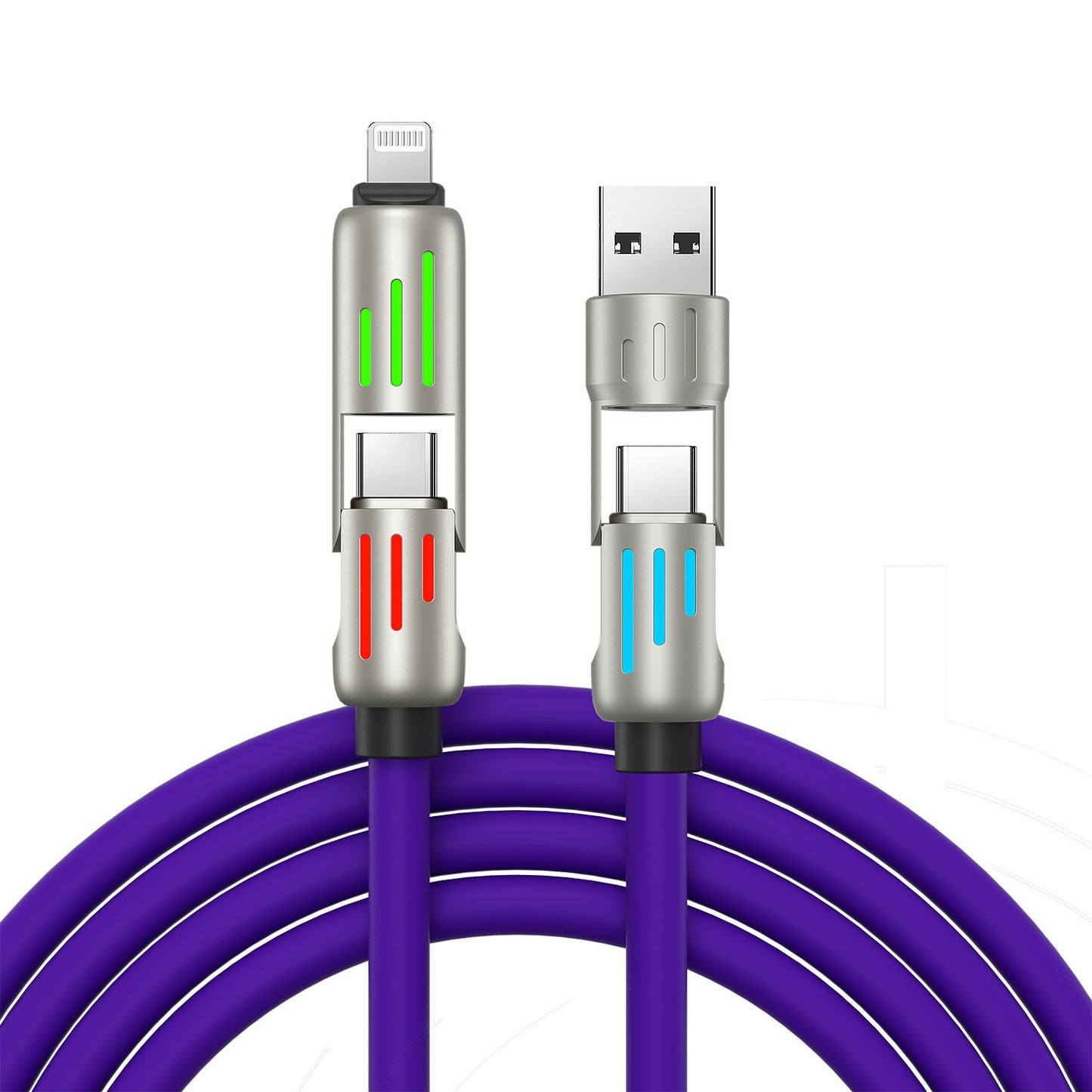 Four-in-one Breathing Data Cable with Colorful