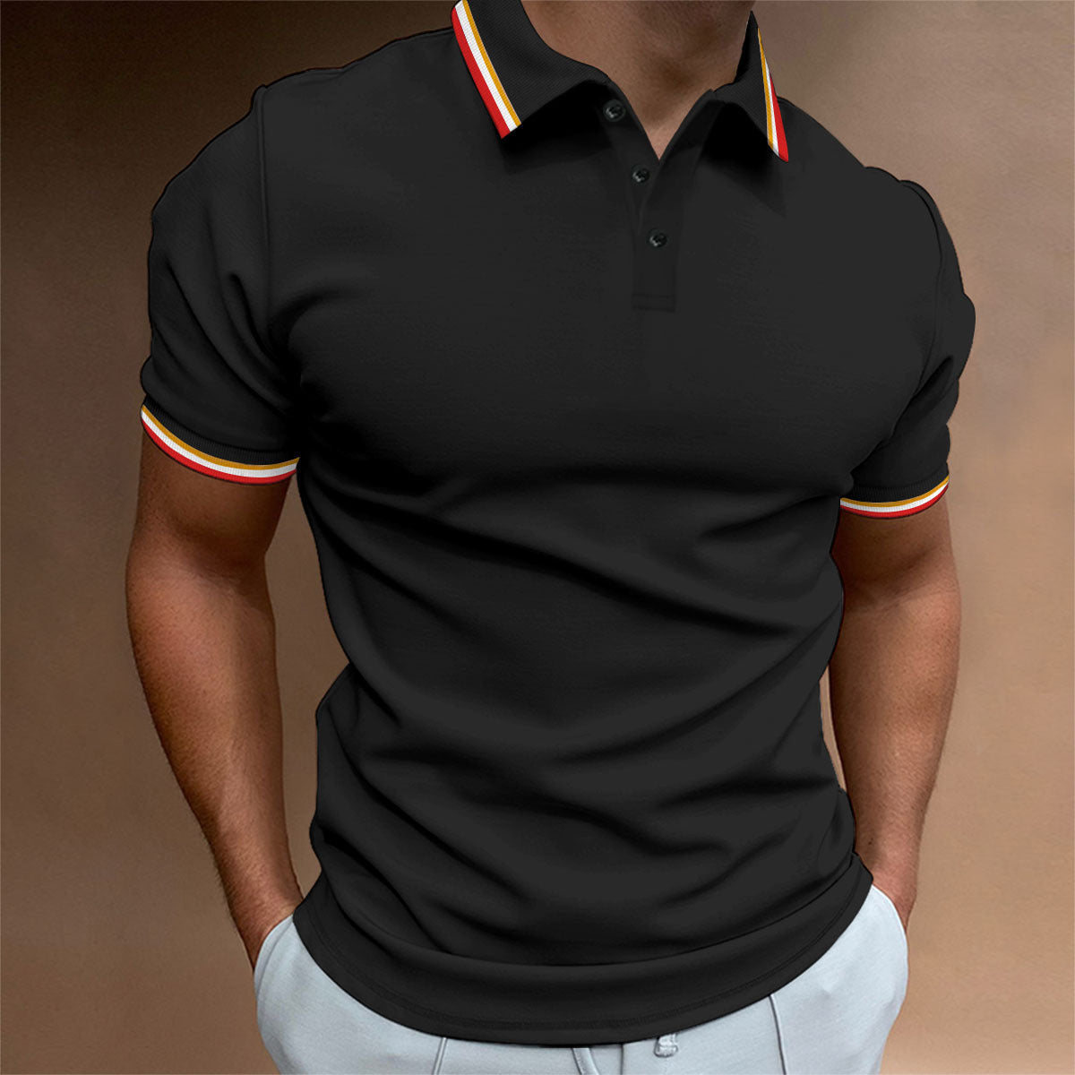 High Quality Slim Ribbed Polo Shirt For Men