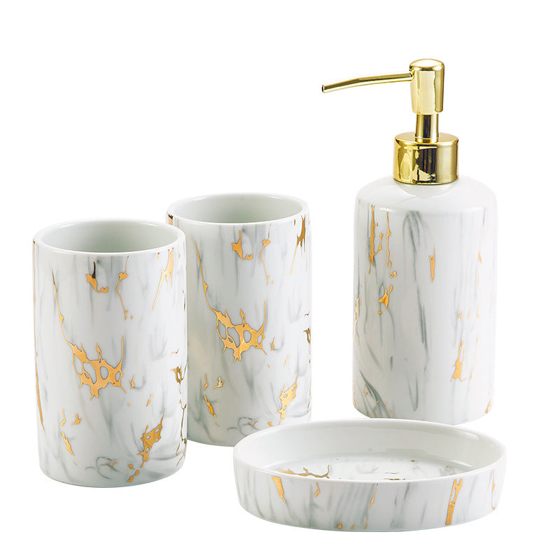 Elegant marble Bathroom wash set Ceramics