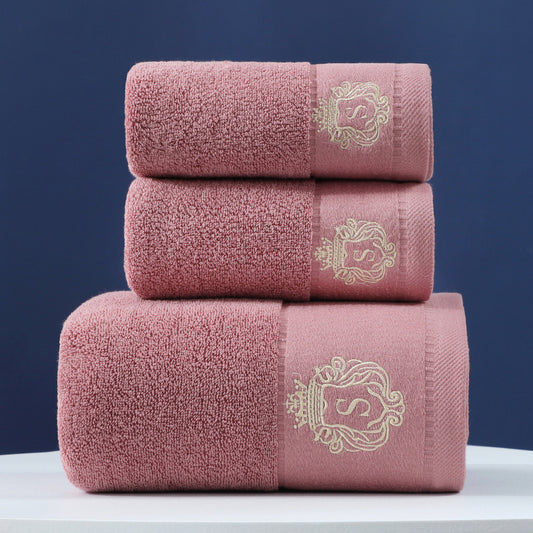 Elegant cotton towels in three parts 