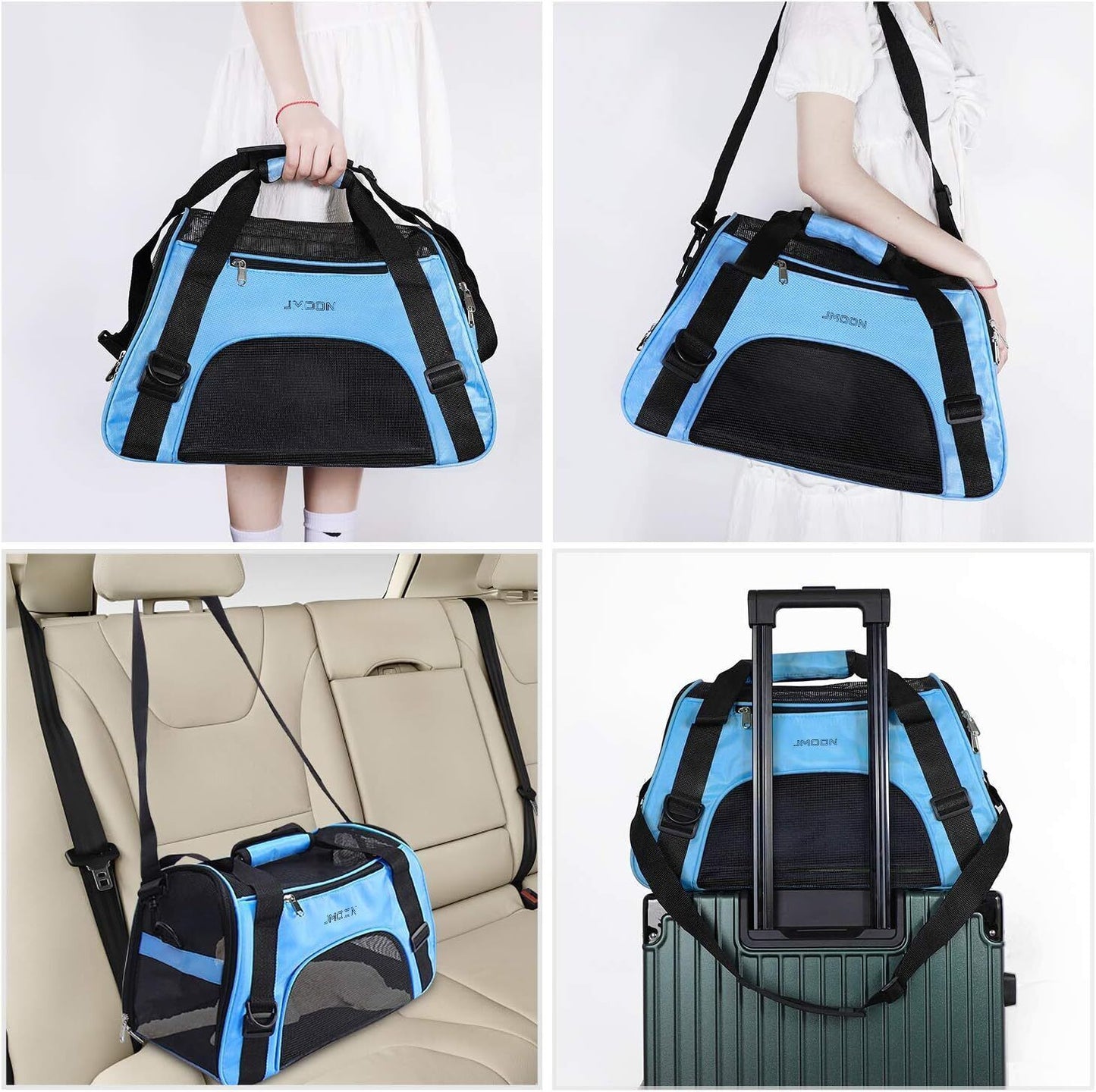 Practical and stylish transparent carrier bag for dogs and cats