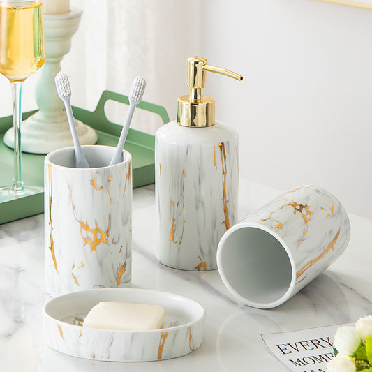 Elegant marble Bathroom wash set Ceramics