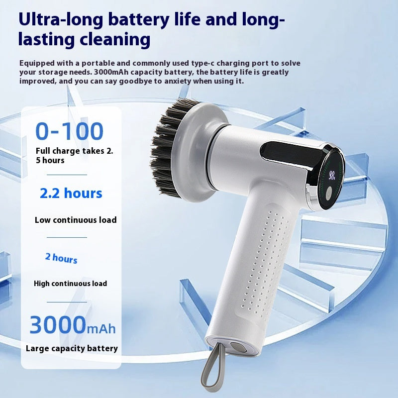 Multifunctional Electric Cleaning Brush with Smart Display - Cordless and Waterproof