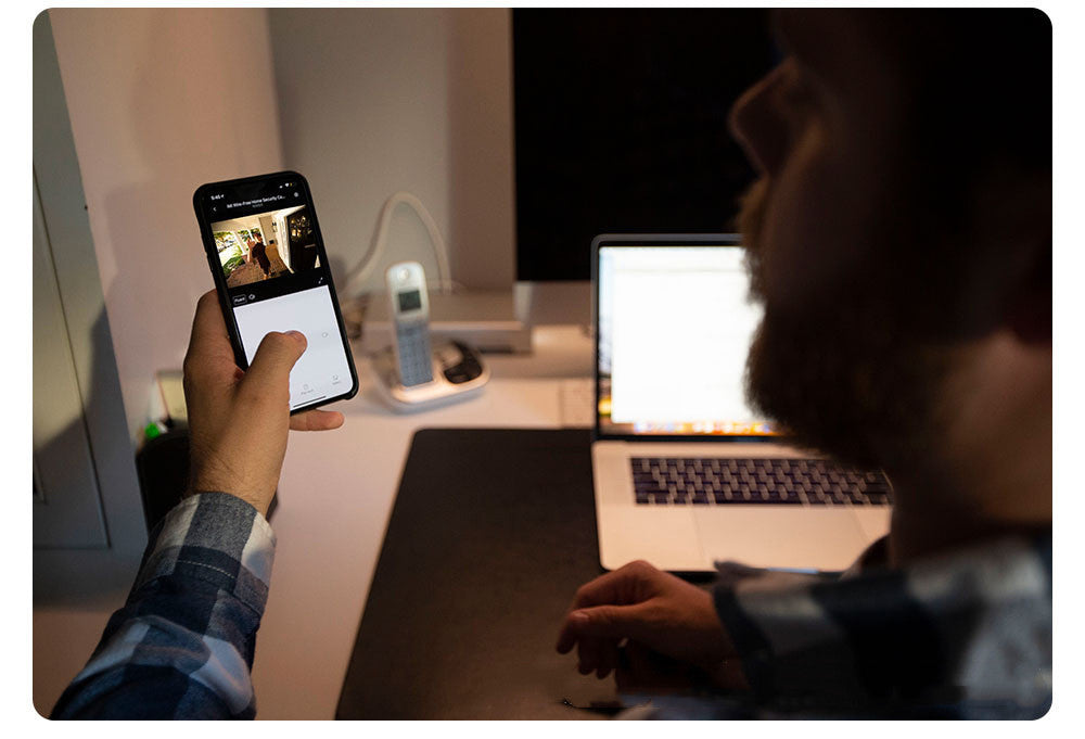 Indoor child surveillance camera connected to mobile