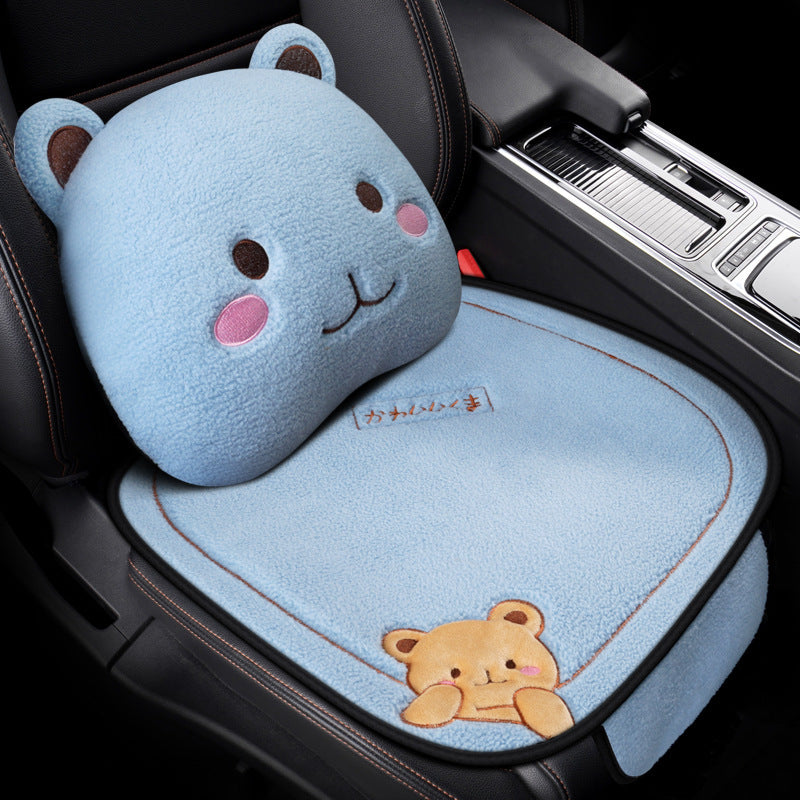 Car cushion winter plush in three parts